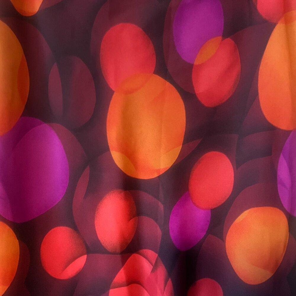 Krizia d. 100% Polyester Made in the USA Midi Skirt Colorful Circles Size Small - Picture 2 of 8